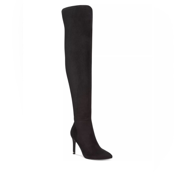 Womens Call It Spring Rosenman Over The Knee Winter Boots - Black Nubuck - Picture 4 of 7